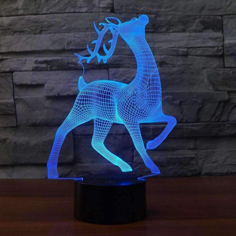 Planet Gates Creative deer shape 3D night light  7 Changing Colors touch switch for home Decor or gift support USB