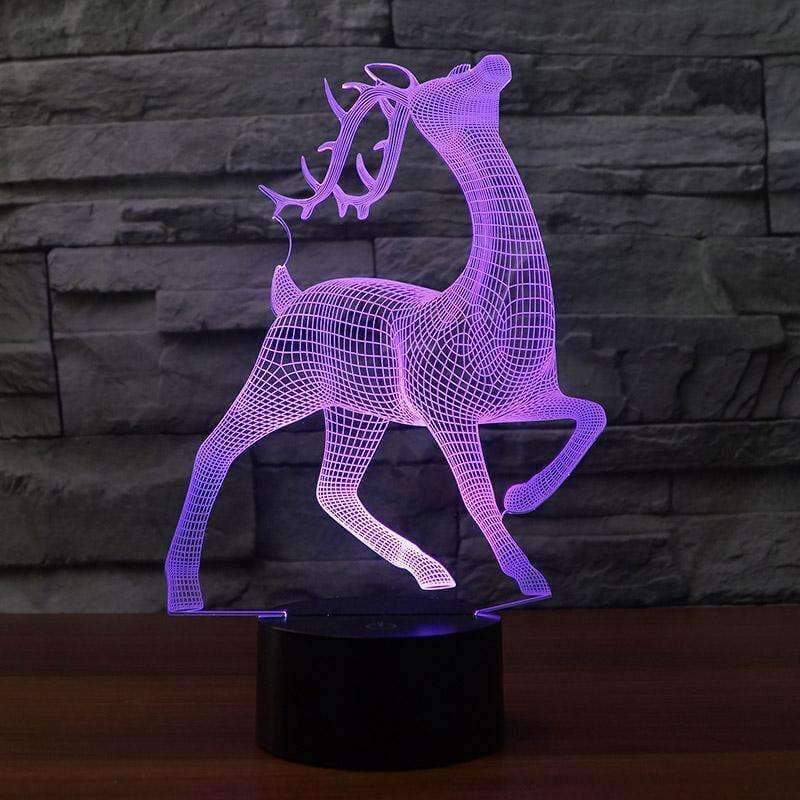 Planet Gates Creative deer shape 3D night light  7 Changing Colors touch switch for home Decor or gift support USB