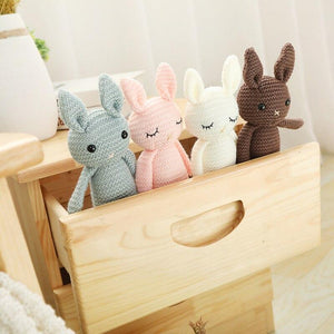 Planet Gates Creative Handmade knitted Rabbit Doll Animal Stuffed Plush Toy Baby Soothing Baby Sleeping Plush Toy Gifts for Kids Birthday
