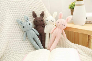 Planet Gates Creative Handmade knitted Rabbit Doll Animal Stuffed Plush Toy Baby Soothing Baby Sleeping Plush Toy Gifts for Kids Birthday