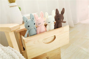 Planet Gates Creative Handmade knitted Rabbit Doll Animal Stuffed Plush Toy Baby Soothing Baby Sleeping Plush Toy Gifts for Kids Birthday