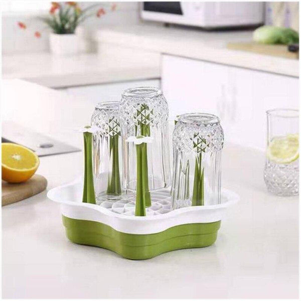 Creative kitchen cup drain rack Household plastic 6 plum water cup storage rack