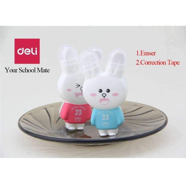 Planet Gates Creative multifunction kawaii eraser & correction tape for school kids office stationery supply cute rabbit shape best gift