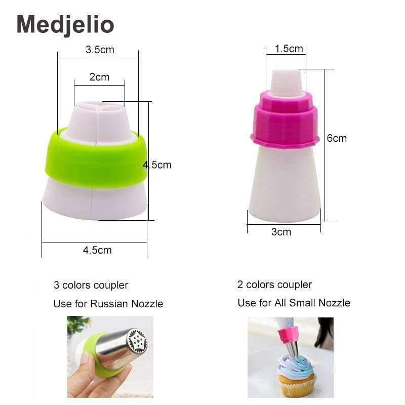 Planet Gates Creative Rose Tulip Russia Nozzle Icing Piping Tips Cake Flower Leaf Heart Decorating Tools Free Silicone Bag Couplers