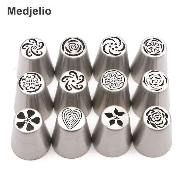 Planet Gates Kreativní růže Tulipán Rusko Tryska Polevové Tipy Na Dort Květina List Srdce Zdobení Nástroje Silikonové Sáčky Zdarma Spojky