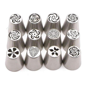 Planet Gates Kreativní růže Tulipán Rusko Tryska Polevové Tipy Na Dort Květina List Srdce Zdobení Nástroje Silikonové Sáčky Zdarma Spojky