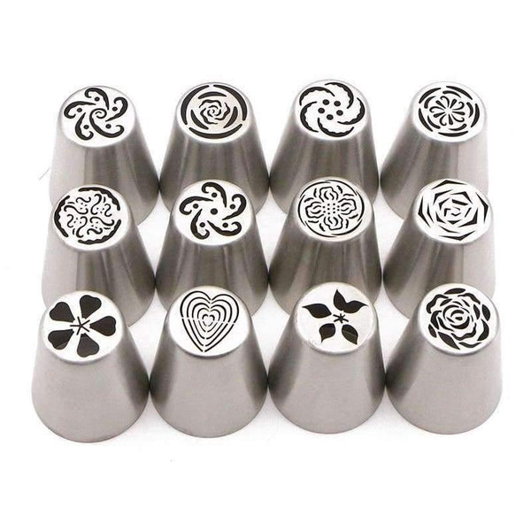 Planet Gates Kreativní růže Tulipán Rusko Tryska Polevové Tipy Na Dort Květina List Srdce Zdobení Nástroje Silikonové Sáčky Zdarma Spojky