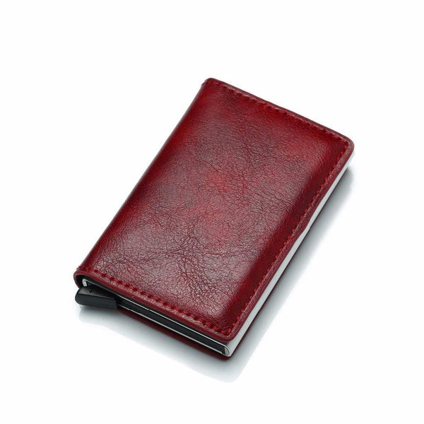 Planet Gates Credit Card Holder PU Leather Wallet Antitheft Men Wallets Automatic Pop Up Card Case Metal men Card Holder RFID