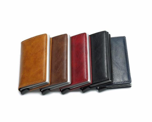Planet Gates Credit Card Holder PU Leather Wallet Antitheft Men Wallets Automatic Pop Up Card Case Metal men Card Holder RFID