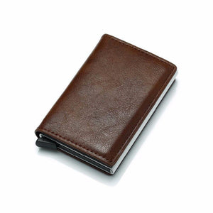 Planet Gates Credit Card Holder PU Leather Wallet Antitheft Men Wallets Automatic Pop Up Card Case Metal men Card Holder RFID