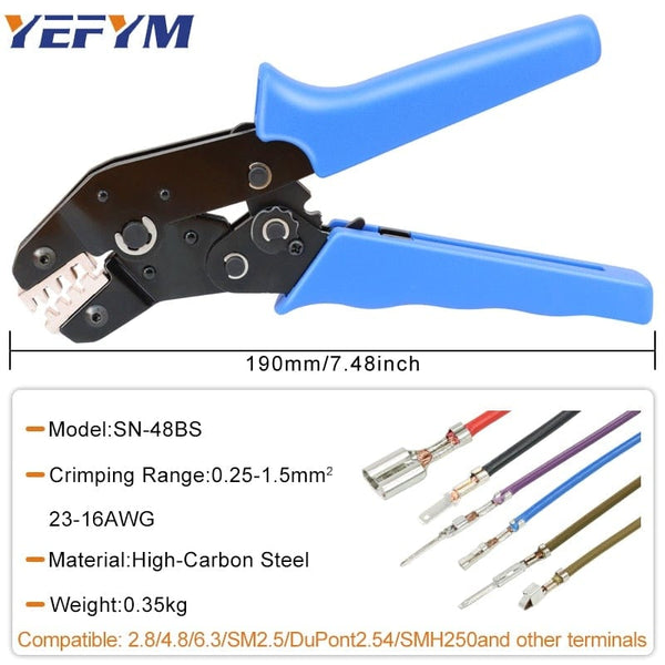 Planet Gates Crimping Pliers SN-48BS/2549 For Tab 2.8 4.8 6.3 XH2.54 SM2.5 DuPont2.54 Terminals Car Connector Wire Electrician Tools Set