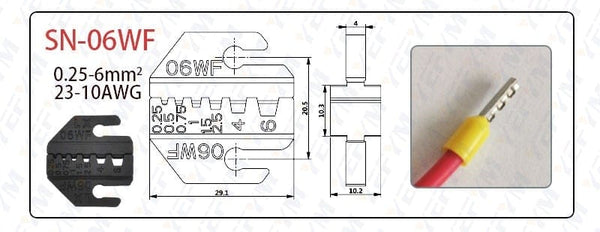 Planet Gates Crimping tool pliers jaws SN-48B / 48BS / 02C / 2549 / 03H / 2546B / 2WF2C / 06WF / 16WF / 06, used for crimping terminals