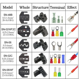 Planet Gates Crimping tool pliers jaws SN-48B / 48BS / 02C / 2549 / 03H / 2546B / 2WF2C / 06WF / 16WF / 06, used for crimping terminals
