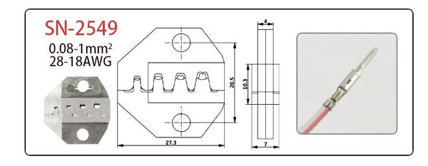 Planet Gates Crimping tool pliers jaws SN-48B / 48BS / 02C / 2549 / 03H / 2546B / 2WF2C / 06WF / 16WF / 06, used for crimping terminals