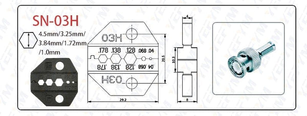 Planet Gates Crimping tool pliers jaws SN-48B / 48BS / 02C / 2549 / 03H / 2546B / 2WF2C / 06WF / 16WF / 06, used for crimping terminals