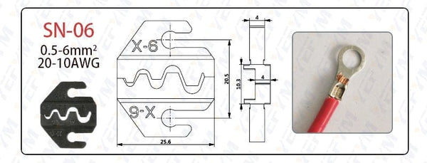 Planet Gates Crimping tool pliers jaws SN-48B / 48BS / 02C / 2549 / 03H / 2546B / 2WF2C / 06WF / 16WF / 06, used for crimping terminals