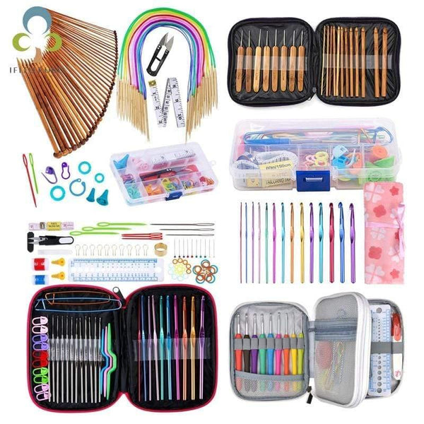 Planet Gates Crochet Hooks Set With Case 14 Styles Knitting Needles Set DIY Needle Arts Craft Scissors  Markers Sewing Tools GYH