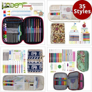 Planet Gates Crochet Hooks Set With Case 35 Styles Knitting Needles Set DIY Needle Arts Craft Scissors Stitch Markers Sewing Tools