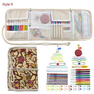 Planet Gates Crochet Hooks Set With Case 35 Styles Knitting Needles Set DIY Needle Arts Craft Scissors Stitch Markers Sewing Tools