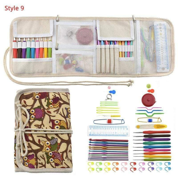 Planet Gates Crochet Hooks Set With Case 35 Styles Knitting Needles Set DIY Needle Arts Craft Scissors Stitch Markers Sewing Tools