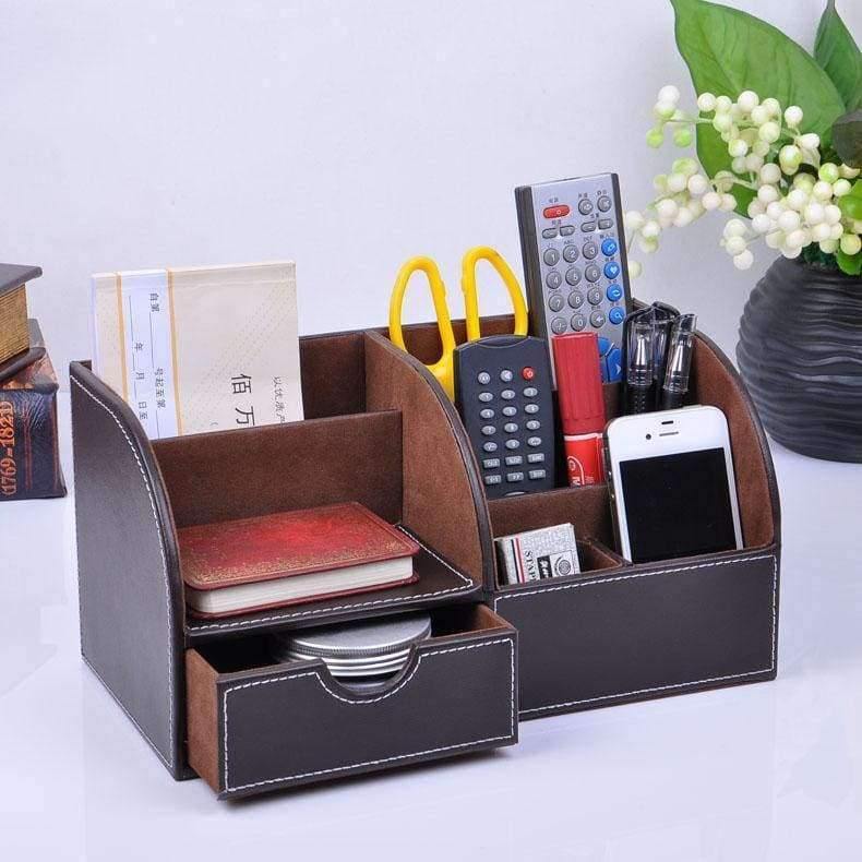 Planet Gates crocodile black Multifunctional Wooden Leather Office Desk Stationery Pen Pencil Holder Case pen box Desktop Organizer accessories 201B