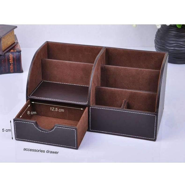 Planet Gates crocodile black Multifunctional Wooden Leather Office Desk Stationery Pen Pencil Holder Case pen box Desktop Organizer accessories 201B