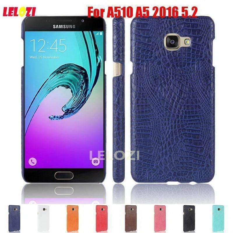 Planet Gates Crocodile Snake Pattern Hard PC PU Leather Lether Phone Etui Coque Case For Samsung Galaxy A510 A5 2016 5.2 A510F A 510F