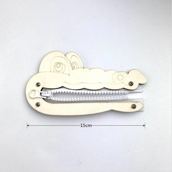 Planet Gates Crocodile zipper-098 Children Busy Board Accessories Wood DIY Toy Montessori Material Early Education Activity Toddler Toys For Basic Skills Learning