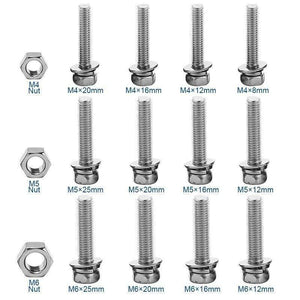 Cross Recessed Phillips Hex Head Screw Nut And Washer Three Sems Screw Set Kit M4 M5 M6 Stainless Steel Three Combination Thread