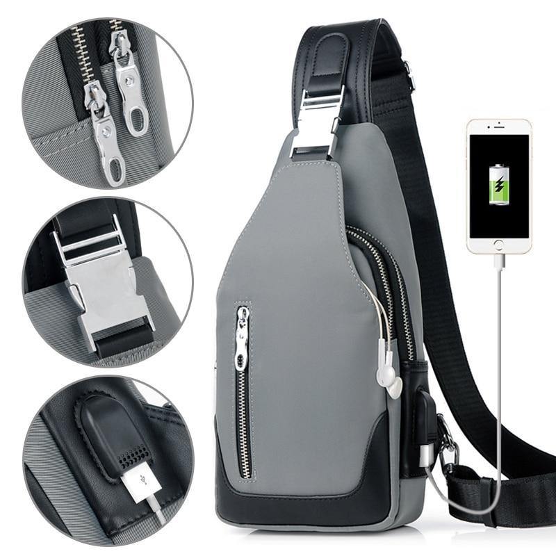 Planet Gates Crossbody Bags Men Chest Pack Unisex USB Charge Anti Theft Messengers Bag Trip Waterproof Shoulder Bag