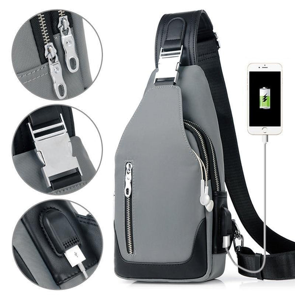Planet Gates Crossbody Bags Men Chest Pack Unisex USB Charge Anti Theft Messengers Bag Trip Waterproof Shoulder Bag
