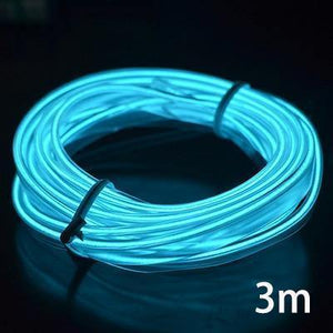 Planet Gates Crystal blue-3m 3m/5m Car LED Strips Decoration Strip 12V Flexible Neon EL Wire Rope Indoor Universal Interior LED Car Light Strip for Car Auto
