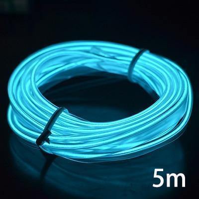 Planet Gates Crystal blue-5m 3m/5m Car LED Strips Decoration Strip 12V Flexible Neon EL Wire Rope Indoor Universal Interior LED Car Light Strip for Car Auto