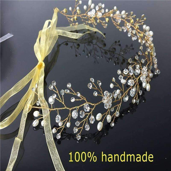 Planet Gates Crystal Bridal Headband Wedding Rhinestone Headbands Hair Accessories Bridal tiaras Bride Ribbon Headbands RE597