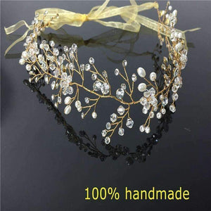 Planet Gates Crystal Bridal Headband Wedding Rhinestone Headbands Hair Accessories Bridal tiaras Bride Ribbon Headbands RE597