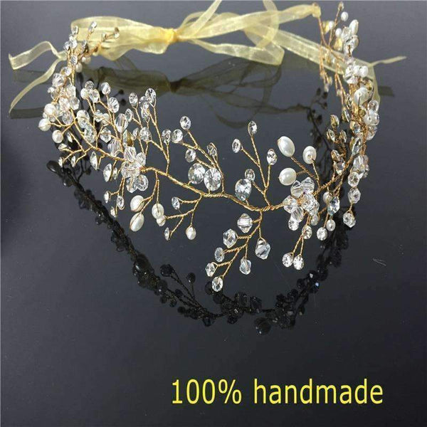 Planet Gates Crystal Bridal Headband Wedding Rhinestone Headbands Hair Accessories Bridal tiaras Bride Ribbon Headbands RE597