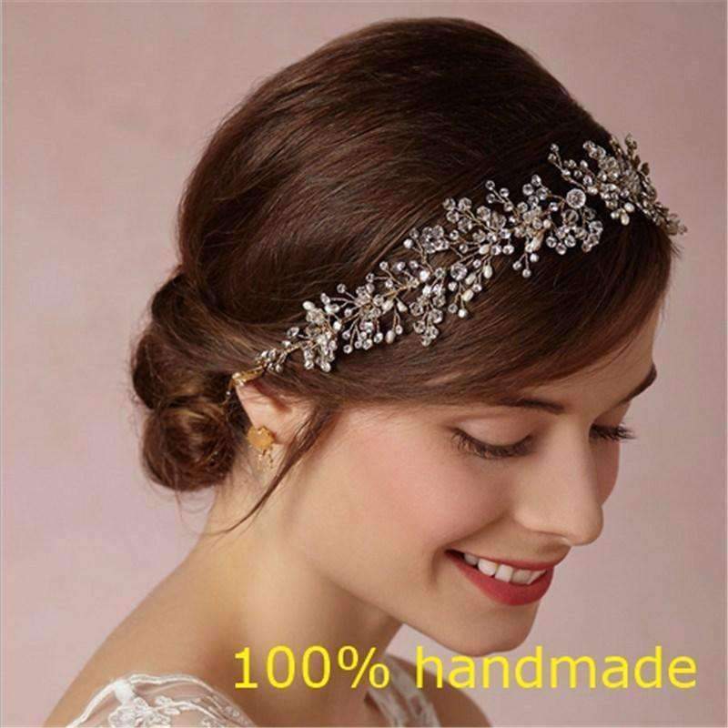 Planet Gates Crystal Bridal Headband Wedding Rhinestone Headbands Hair Accessories Bridal tiaras Bride Ribbon Headbands RE597