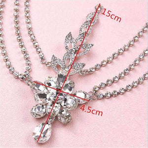 Planet Gates Crystal dangle forehead headband tiara crown bridal pageant prom headpieces wedding teardrop hair jewelry accessories 1pc