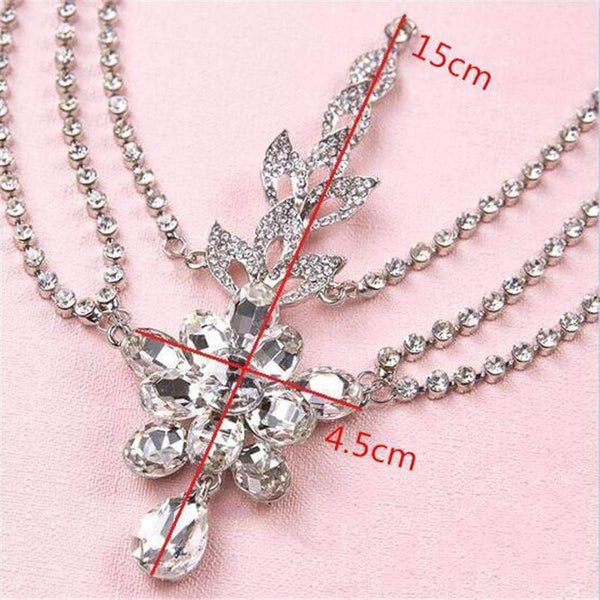 Planet Gates Crystal dangle forehead headband tiara crown bridal pageant prom headpieces wedding teardrop hair jewelry accessories 1pc