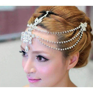 Planet Gates Crystal dangle forehead headband tiara crown bridal pageant prom headpieces wedding teardrop hair jewelry accessories 1pc