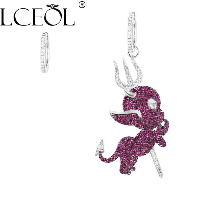 Planet Gates Crystal Devil Drop Earrings Luxury Bridal Wedding Silver Colors Fashion Cubic Zirconia Jewelry Accessories for Women