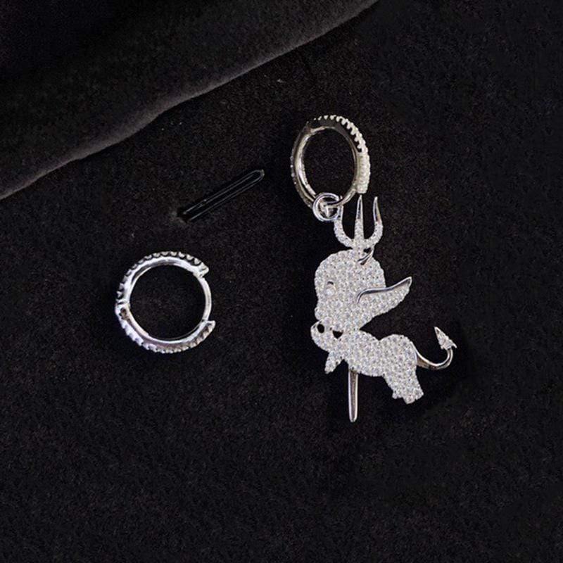 Planet Gates Crystal Devil Drop Earrings Luxury Bridal Wedding Silver Colors Fashion Cubic Zirconia Jewelry Accessories for Women