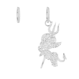 Planet Gates Crystal Devil Drop Earrings Luxury Bridal Wedding Silver Colors Fashion Cubic Zirconia Jewelry Accessories for Women