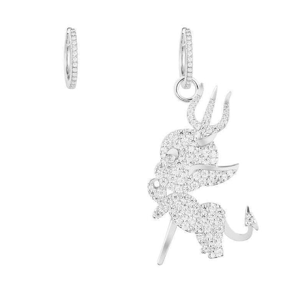 Planet Gates Crystal Devil Drop Earrings Luxury Bridal Wedding Silver Colors Fashion Cubic Zirconia Jewelry Accessories for Women