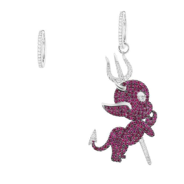 Planet Gates Crystal Devil Drop Earrings Luxury Bridal Wedding Silver Colors Fashion Cubic Zirconia Jewelry Accessories for Women
