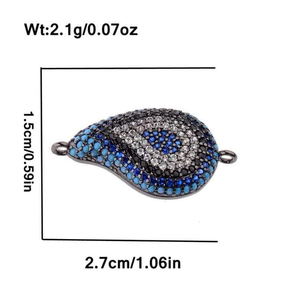 Planet Gates Crystal Evil Eye Spacer Beads Brass Connectors Bracelet Componet Charm Jewelry Making