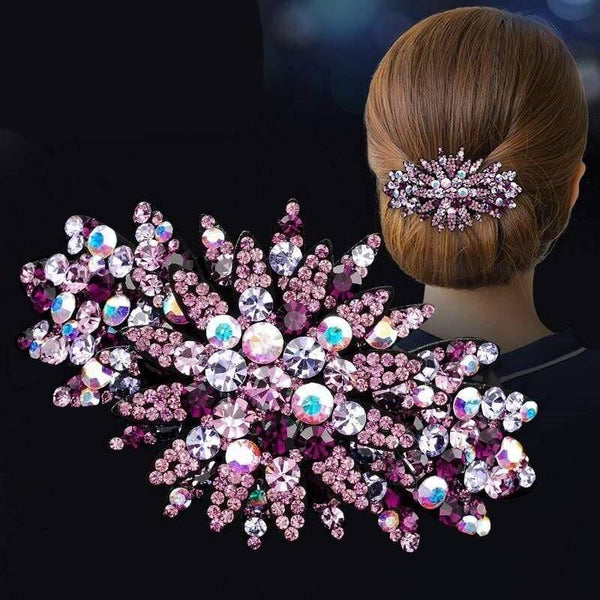 Crystal Flower Barrettes Hair Clips For Women Vintage Rhinestone Hairpins Head Wear Girls Hair Accessories Jewelry Clips