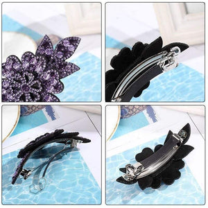 Crystal Flower Barrettes Hair Clips For Women Vintage Rhinestone Hairpins Head Wear Girls Hair Accessories Jewelry Clips