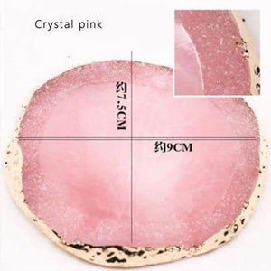 Planet Gates crystal pink 10 Color Resin Nail Art Painting Gel Palette Golden Edge Polish Agate Mix Stir Crystal Gem Plate Manicure Accessory New DIY Tool