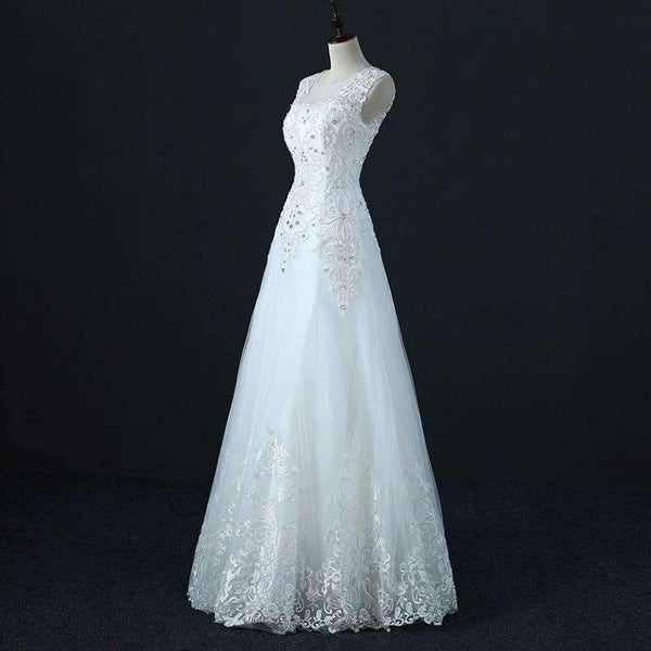 Planet Gates Crystal Wedding Dress A Line Vestido De Novia Pearls Bridal Dresses Robe De Marriage Wedding Gowns